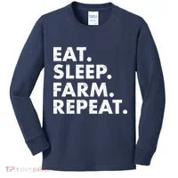 Eat Sleep Farm Repeat Kids Long Sleeve Shirt thumb 0