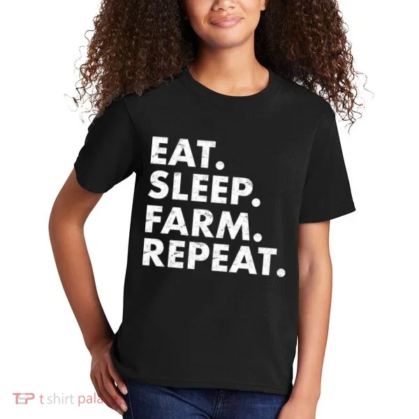 Eat Sleep Farm Repeat Kids T-Shirt