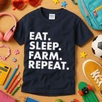 Eat Sleep Farm Repeat Kids T-Shirt thumb 3