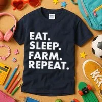 Eat Sleep Farm Repeat Kids T-Shirt thumb 3