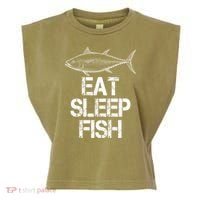 Eat Sleep Fish Fishing Fanatic Garment-Dyed Women's Muscle Tee thumb 0