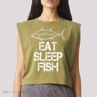 Eat Sleep Fish Fishing Fanatic Garment-Dyed Women's Muscle Tee thumb 2