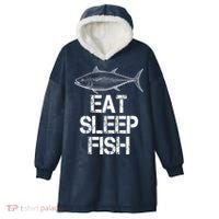 Eat Sleep Fish Fishing Fanatic Hooded Wearable Blanket thumb 0