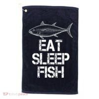 Eat Sleep Fish Fishing Fanatic Golf Towel thumb 0