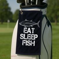 Eat Sleep Fish Fishing Fanatic Golf Towel thumb 2