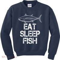 Eat Sleep Fish Fishing Fanatic Kids Sweatshirt thumb 0