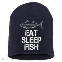 Eat Sleep Fish Fishing Fanatic Short Acrylic Beanie thumb 0
