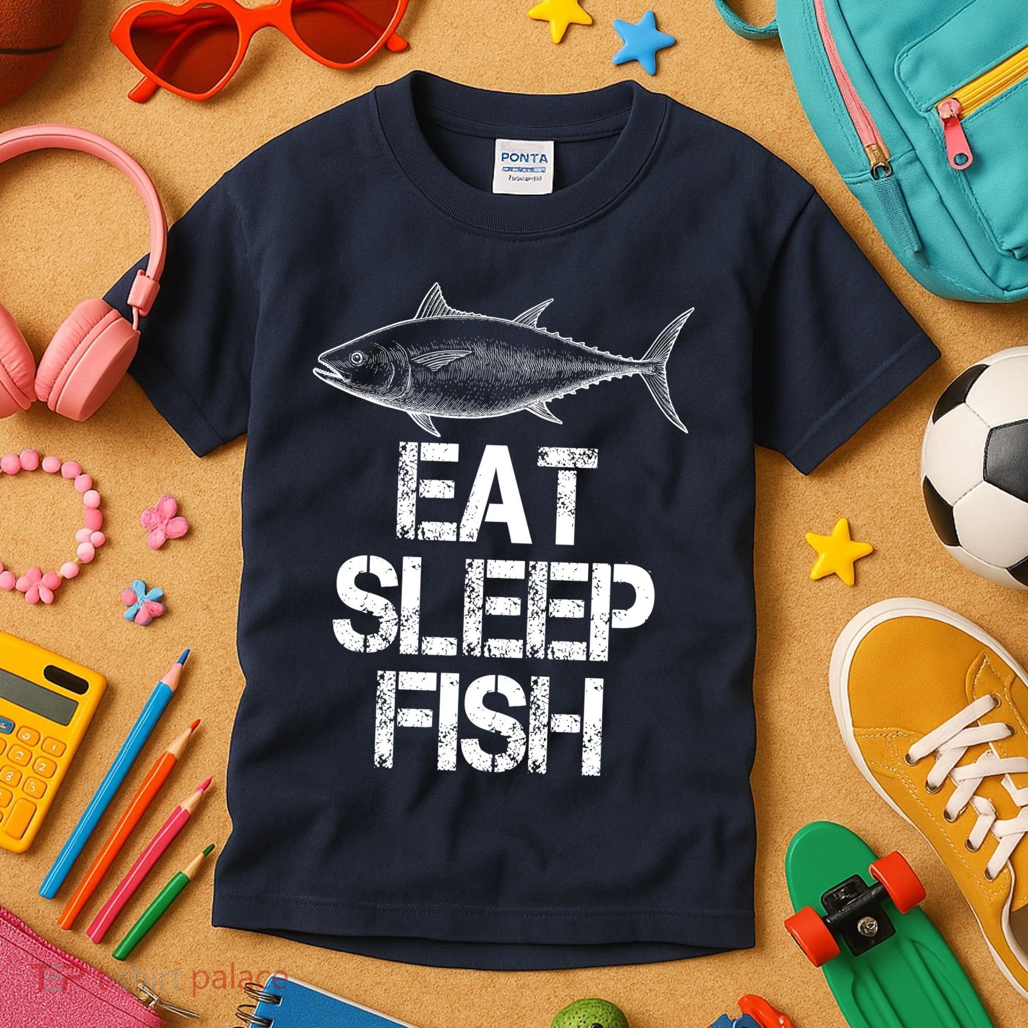 Eat Sleep Fish Fishing Fanatic Kids T-Shirt