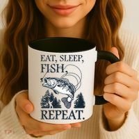 Eat Sleep Fish Repeat Coffee Mug thumb 3