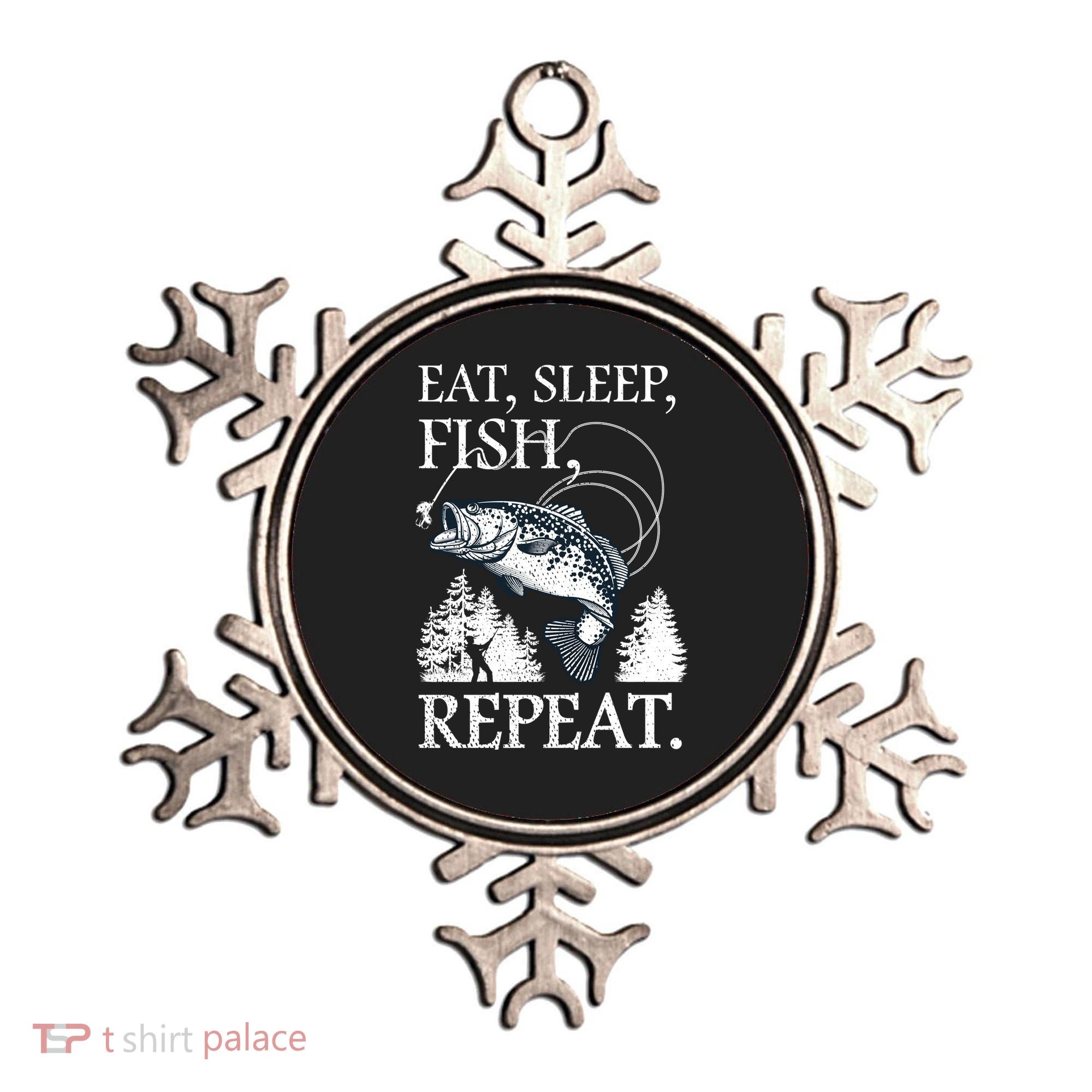 Eat Sleep Fish Repeat Ornament