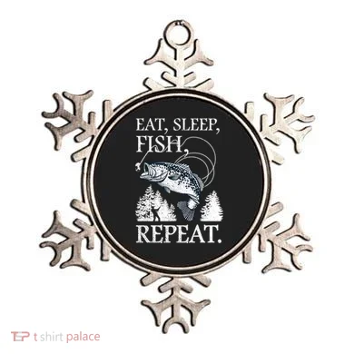 Eat Sleep Fish Repeat Ornament
