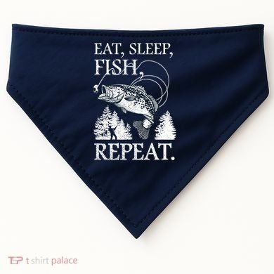Eat Sleep Fish Repeat USA-Made Doggie Bandana