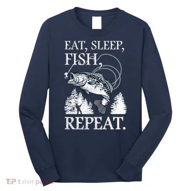 Eat Sleep Fish Repeat Long Sleeve Shirt