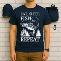 Eat Sleep Fish Repeat T-Shirt thumb 6