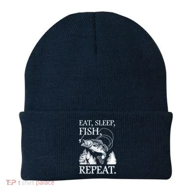 Eat Sleep Fish Repeat Beanie