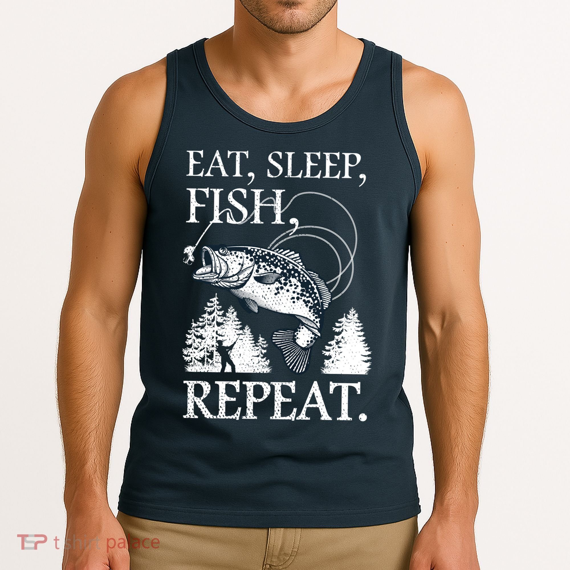 Eat Sleep Fish Repeat Tank Top