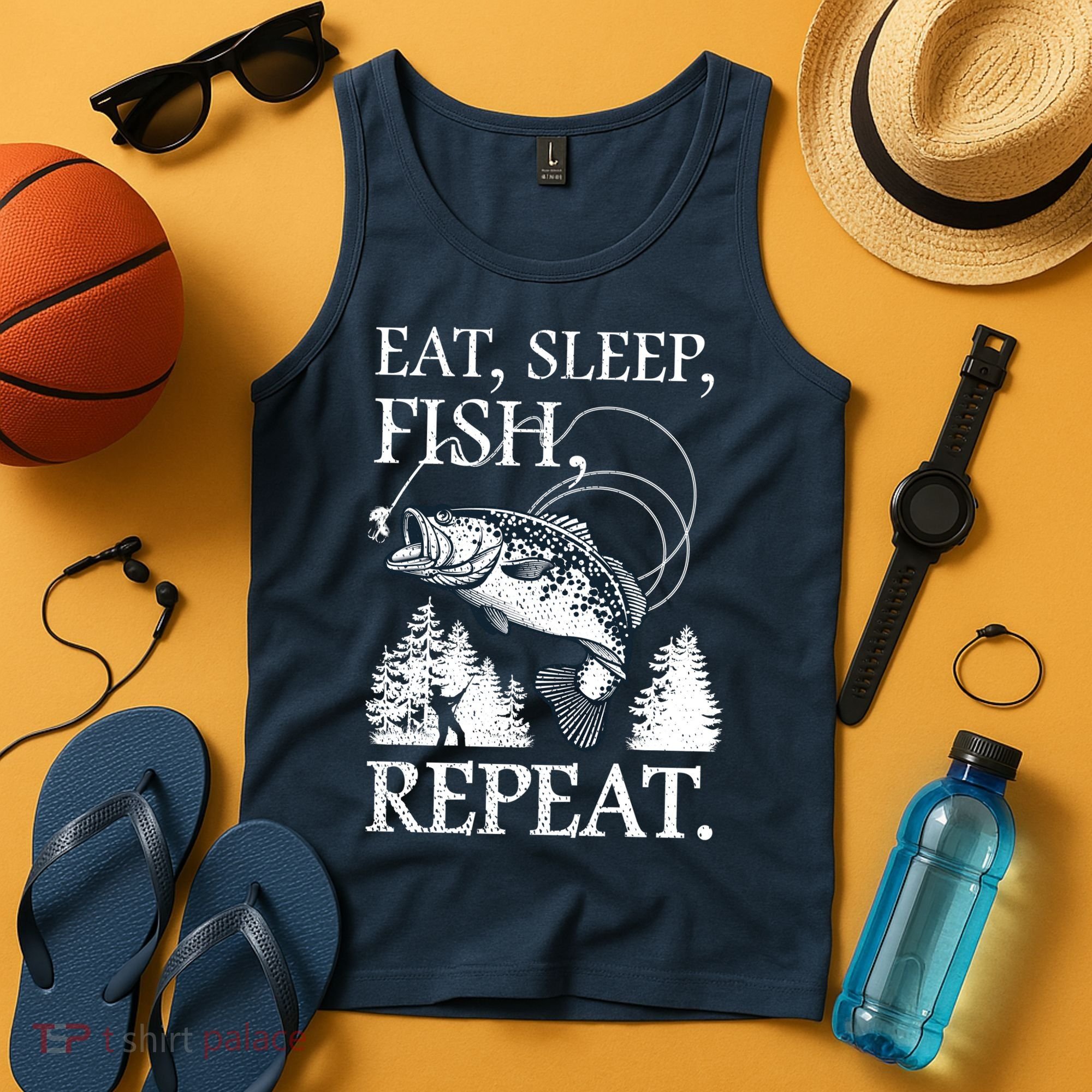 Eat Sleep Fish Repeat Tank Top