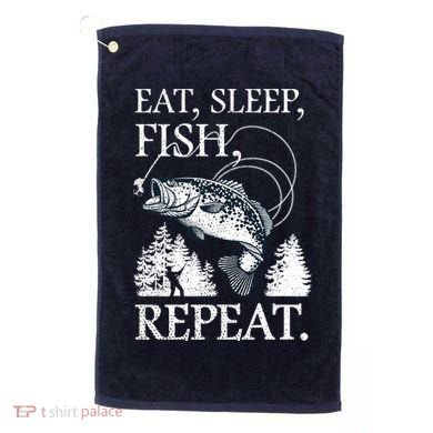 Eat Sleep Fish Repeat Golf Towel