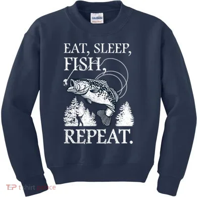 Eat Sleep Fish Repeat Kids Sweatshirt