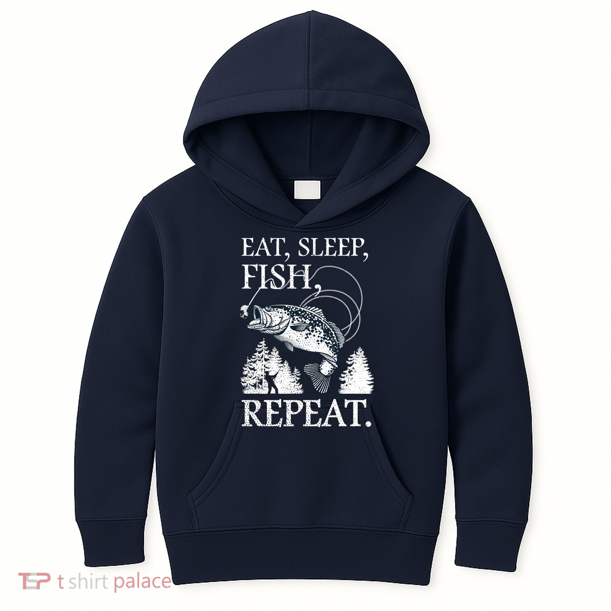 Eat Sleep Fish Repeat Kids Hoodie