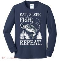 Eat Sleep Fish Repeat Kids Long Sleeve Shirt thumb 0