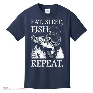 Eat Sleep Fish Repeat Kids T-Shirt
