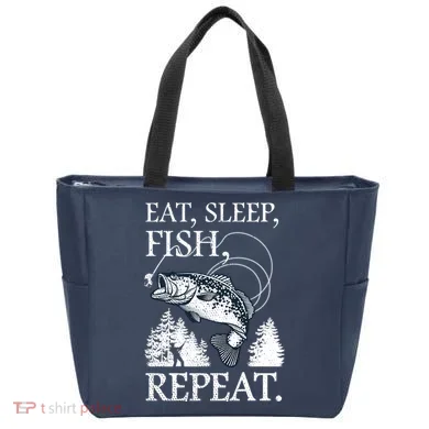 Eat Sleep Fish Repeat Tote Bag