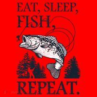 Eat Sleep Fish Repeat Santa Hat thumb 1