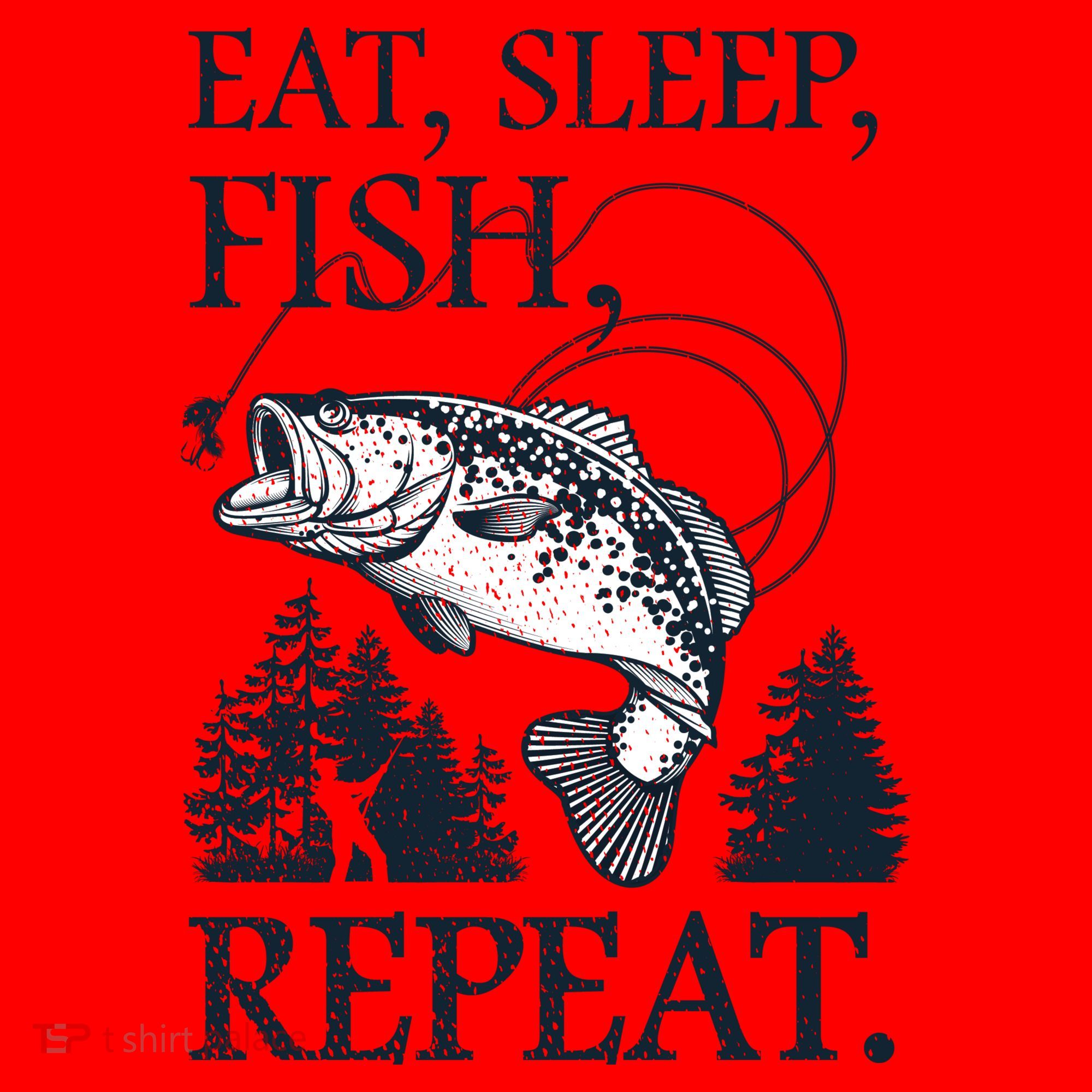 Eat Sleep Fish Repeat Santa Hat