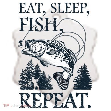 Eat Sleep Fish Repeat Ceramic Ornament