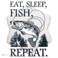 Eat Sleep Fish Repeat Ceramic Ornament thumb 2