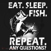 Eat Sleep Fish Repeat Any Questions Doggie Tank thumb 4