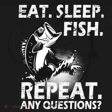 Eat Sleep Fish Repeat Any Questions Flexfit Unipanel Trucker Cap