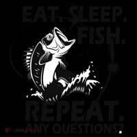 Eat Sleep Fish Repeat Any Questions Coffee Mug thumb 5
