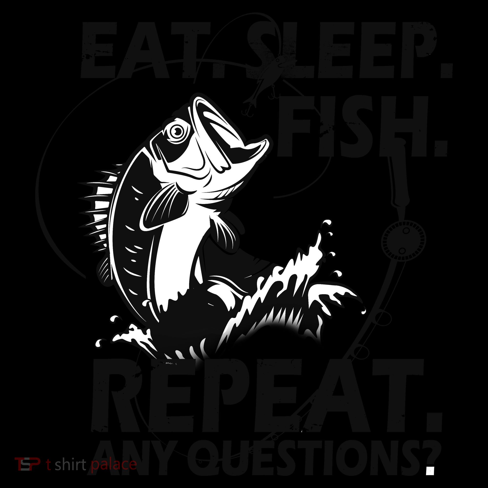 Eat Sleep Fish Repeat Any Questions Coffee Mug