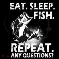 Eat Sleep Fish Repeat Any Questions Women's Hoodie thumb 2
