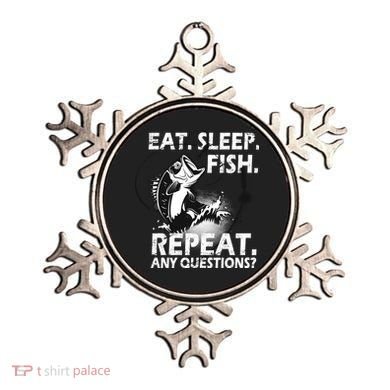 Eat Sleep Fish Repeat Any Questions Ornament