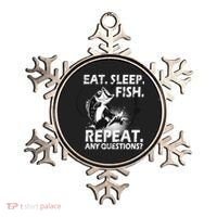 Eat Sleep Fish Repeat Any Questions Ornament thumb 0