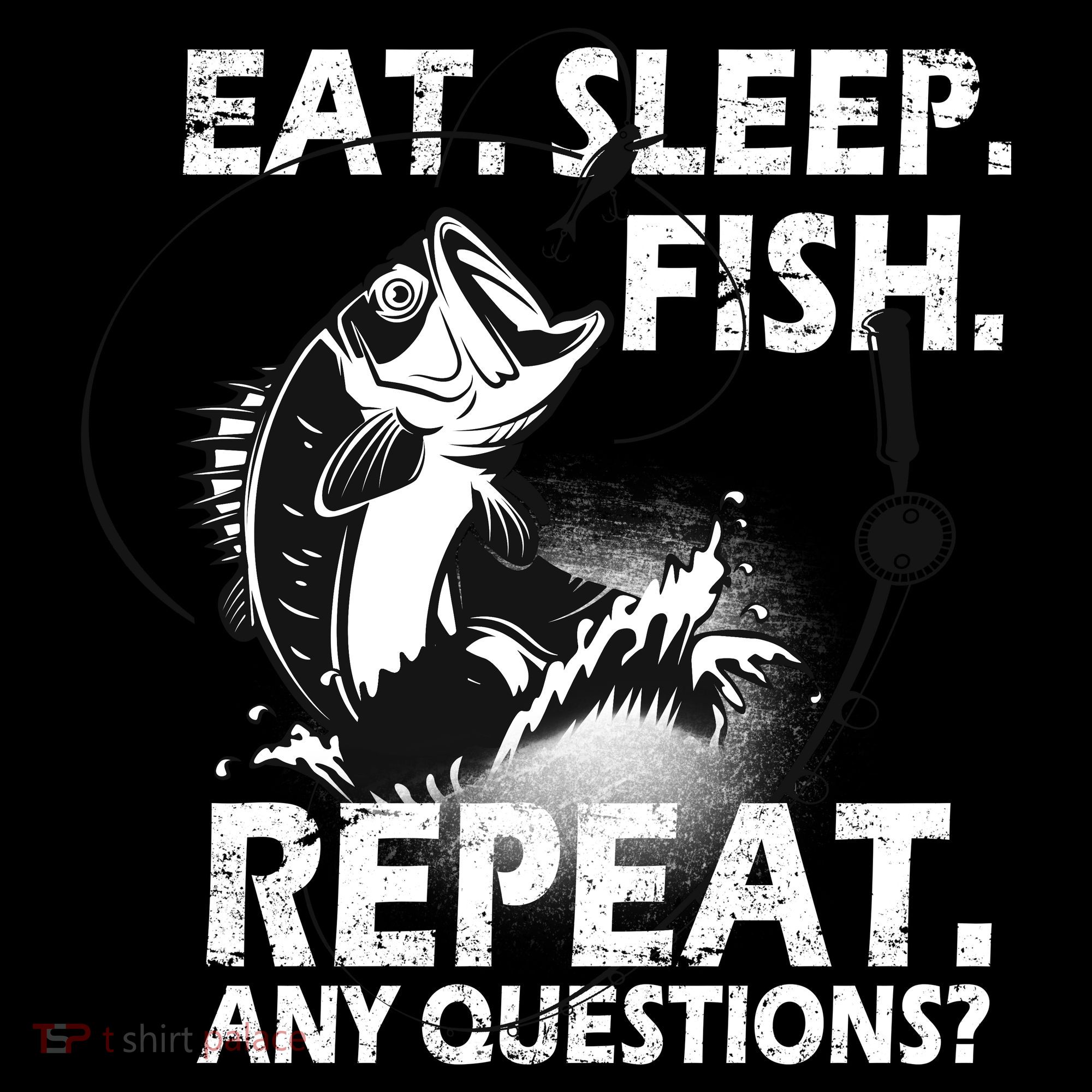 Eat Sleep Fish Repeat Any Questions Ornament