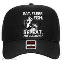 Eat Sleep Fish Repeat Any Questions Hat thumb 0