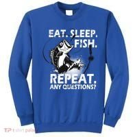 Eat Sleep Fish Repeat Any Questions Sweatshirt thumb 0
