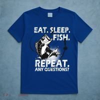 Eat Sleep Fish Repeat Any Questions T-Shirt thumb 5