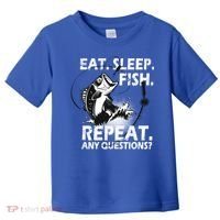 Eat Sleep Fish Repeat Any Questions Toddler T-Shirt thumb 0