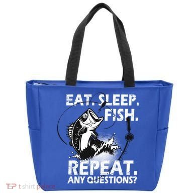 Eat Sleep Fish Repeat Any Questions Tote Bag