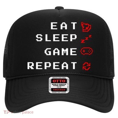 Eat Sleep Game Repeat Hat