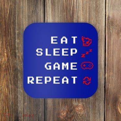 Eat Sleep Game Repeat Coaster
