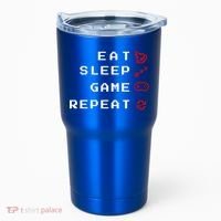 Eat Sleep Game Repeat Tumbler thumb 0