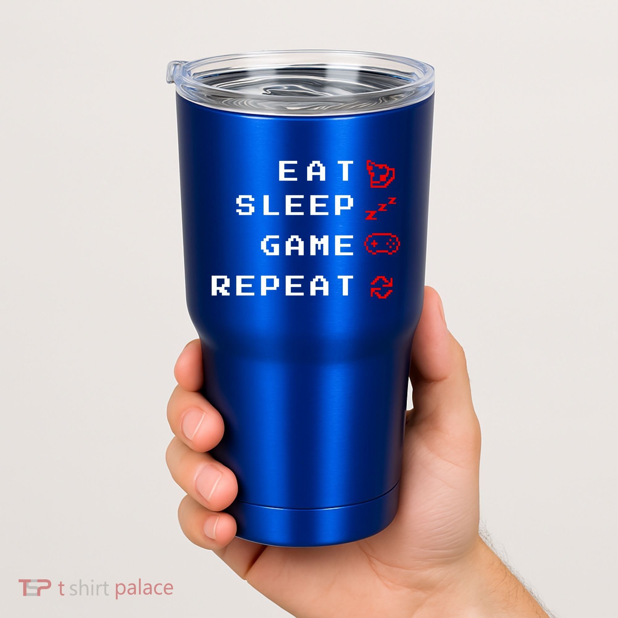 Eat Sleep Game Repeat Tumbler