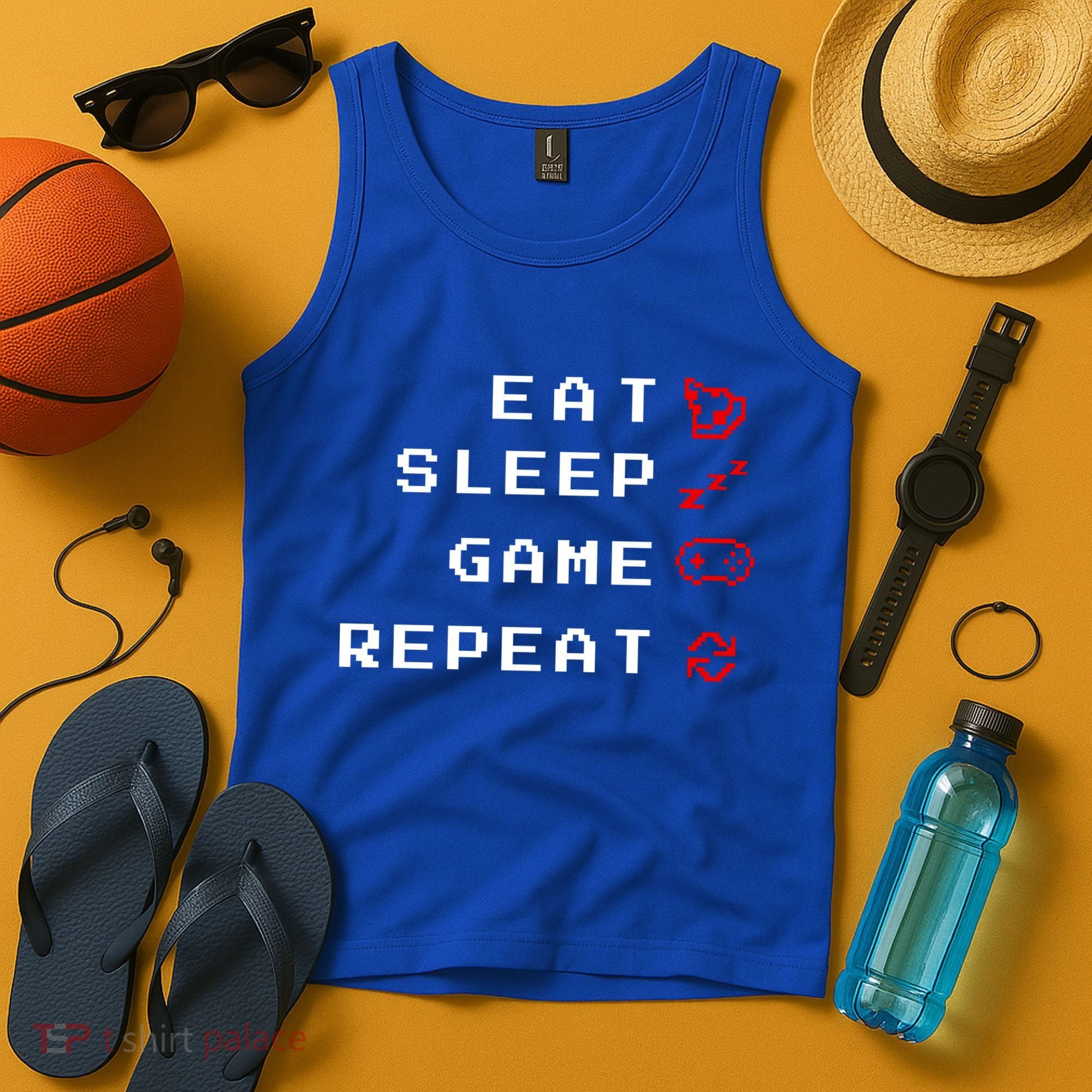 Eat Sleep Game Repeat Tank Top
