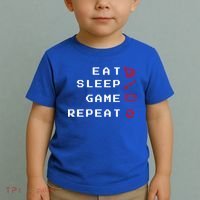 Eat Sleep Game Repeat Toddler T-Shirt thumb 2